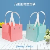 High-end riveted square wide-bottom paper bag made of kraft paper and cardstock, large packaging bag for flowers, baked goods and potted plants Specification image